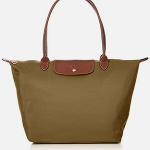 Longchamp large Le Pliage tote in khaki